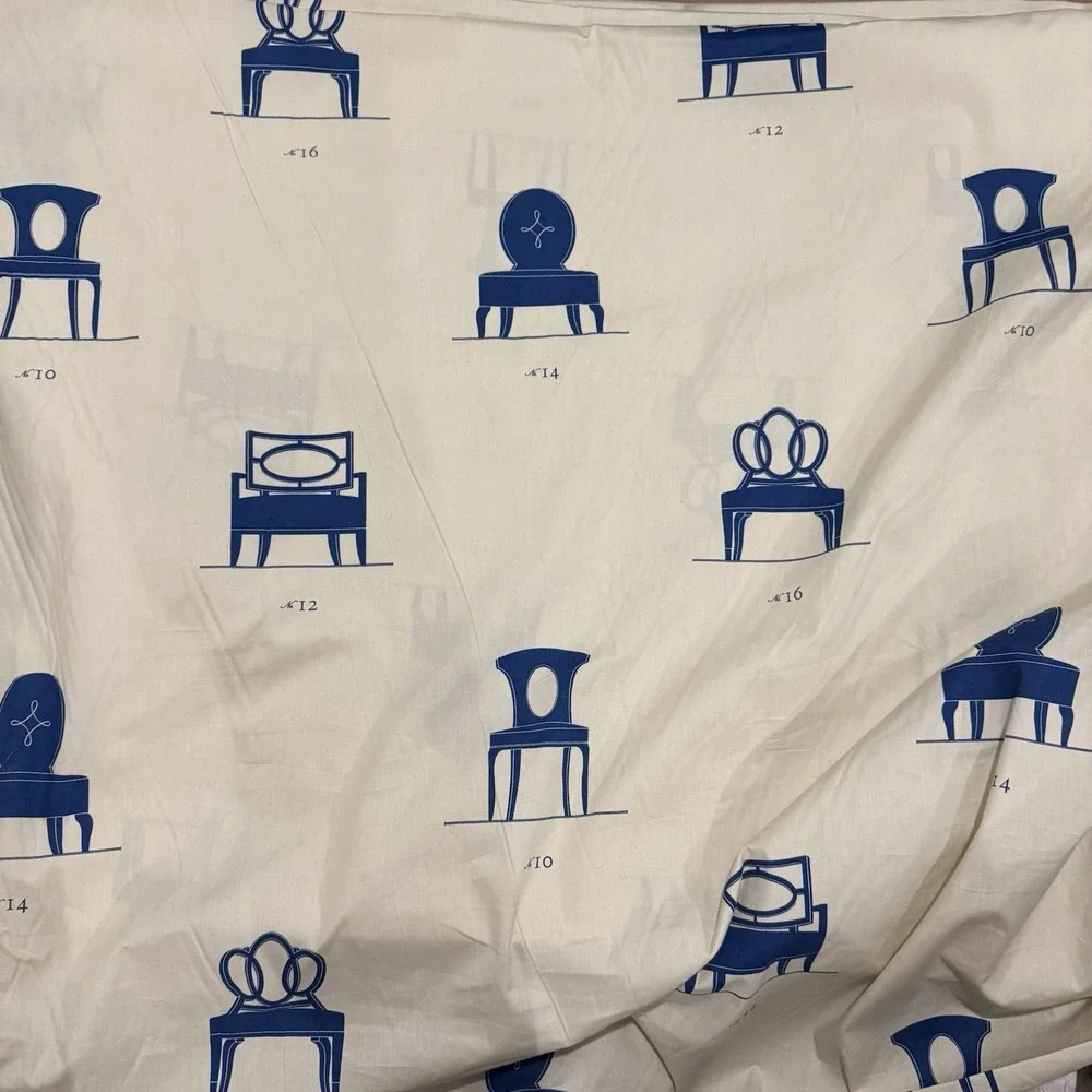 Vintage Barbara‎ Barry Kravet Couture Fabric BBs Chairs 2005 Blue 442